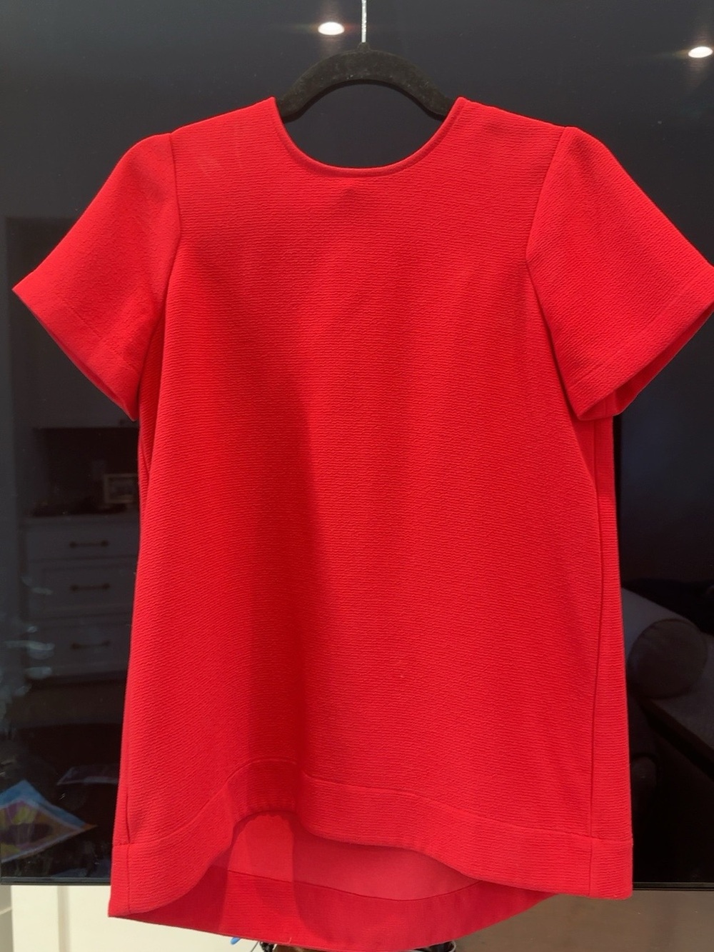 Madewell Red Textured Short-Sleeve Tunic